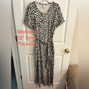 Old Navy Black and Cream Animal Print Maxi Dress